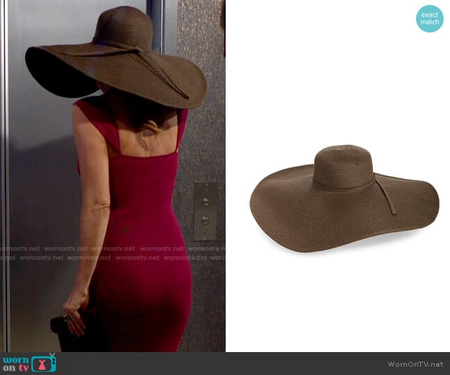 San Diego Hat Company Ultrabraid XL Brim Sun Hat in Chocolate worn by Phyllis Summers (Michelle Stafford) on The Young and the Restless