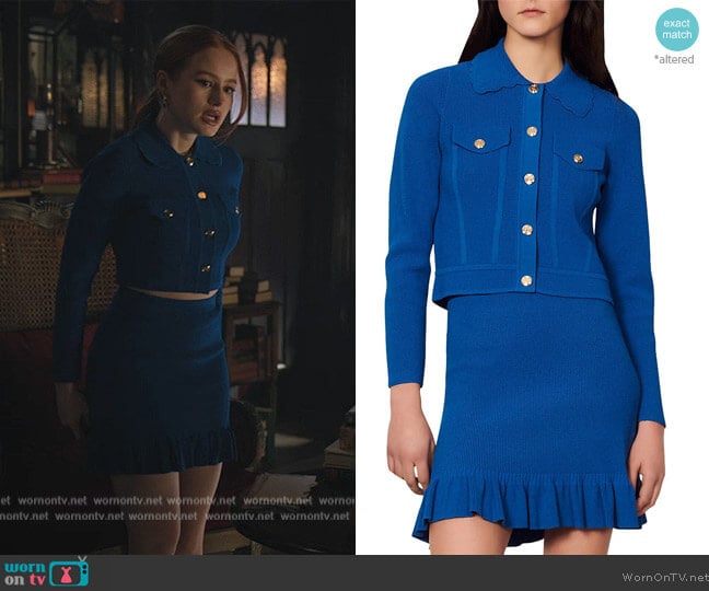 Sandro Paco Cardigan worn by Cheryl Blossom (Madelaine Petsch) on Riverdale