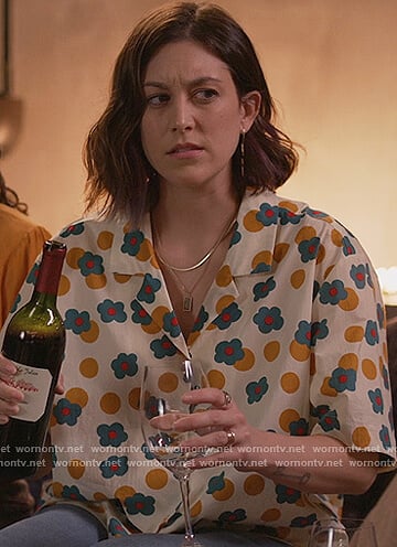 Sara’s floral dot print blouse on Home Economics