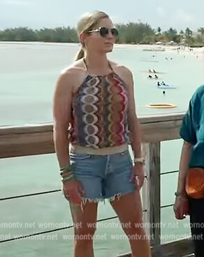 Sara’s multi colored halter top on The View