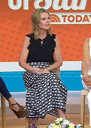 Savannah’s black geometric skirt on Today