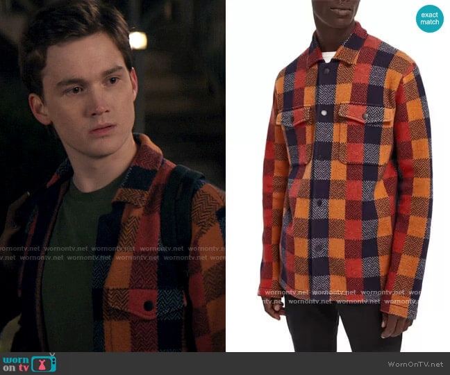 Scotch & Soda Check Knit Wool Blend Shirt Jacket worn by Bruno Carrelli (Matt Lintz) on Ms. Marvel
