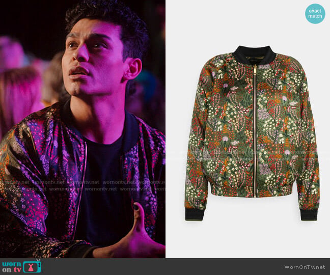Scotch & Soda Floral Reversible Bomber Jacket worn by Rahim (Anthony Keyvan) on Love Victor