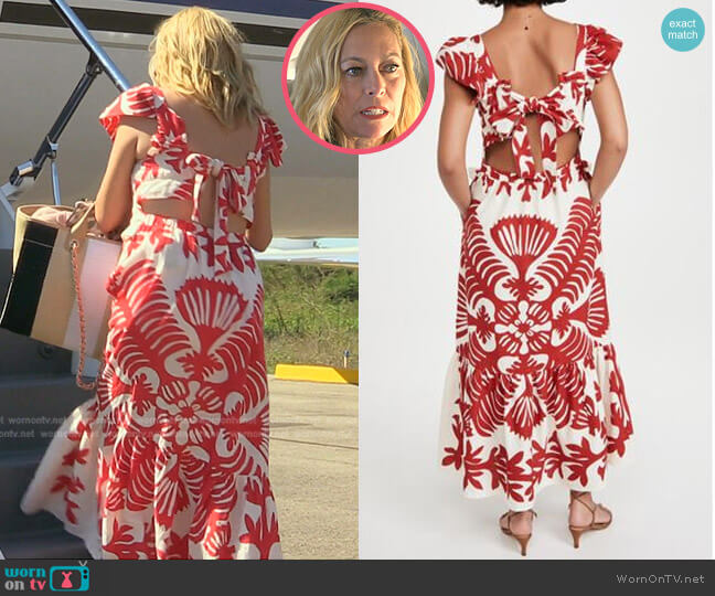 Sea Henrietta Print Smocked Dress worn by Sutton Stracke on The Real Housewives of Beverly Hills