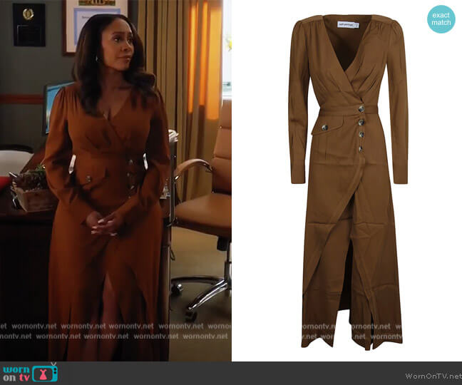 Self Portrait Midi-Length Wrap Dress worn by Lola Carmichael (Simone Missick) on All Rise