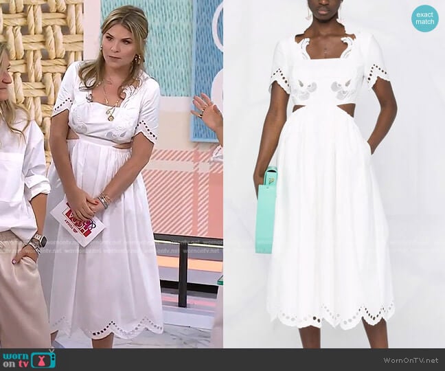 Self Portrait Scallop-Trim Midi Dress worn by Jenna Bush Hager on Today