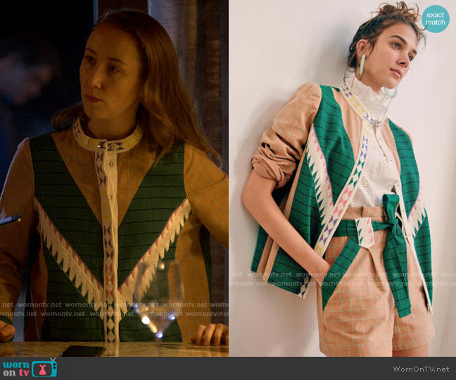 Sezane Riviera Jacket worn by Becky Green (Erin Doherty) on Chloe