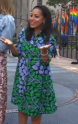 Sheinelle’s leaf print dress on Today