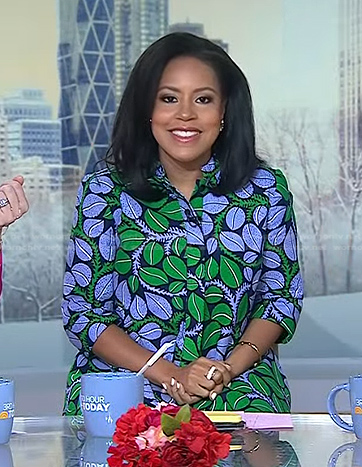 Sheinelle’s leaf print dress on Today