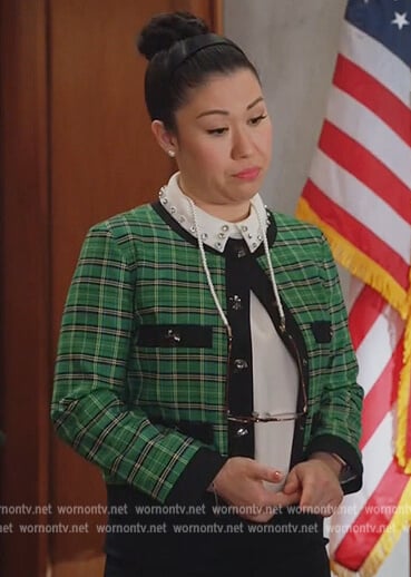 Sherri’s green plaid jacket on All Rise