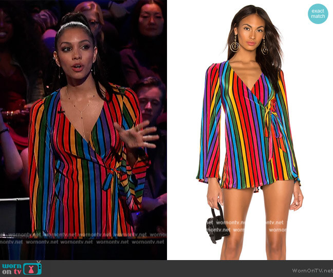 Show Me Your Mumu Caleb Romper worn by Corinne Foxx on Beat Shazam