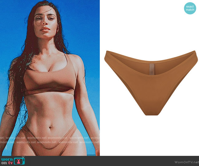 Skims Swim Cheeky Tanga Bottoms worn by Kim Kardashian (Kim Kardashian) on The Kardashians