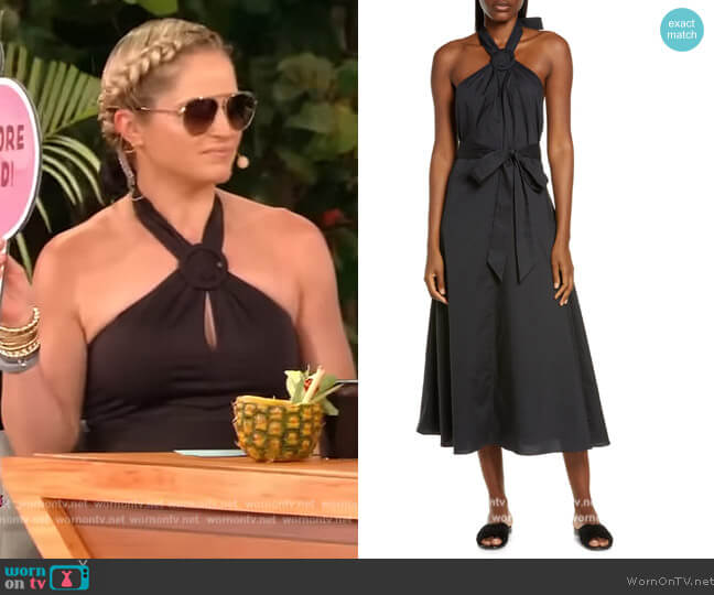 Staud Kai Low Back Halter Dress worn by Sara Haines on The View