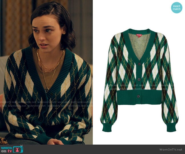 Staud Knave Cardigan worn by Lucy (Ava Capri) on Love Victor