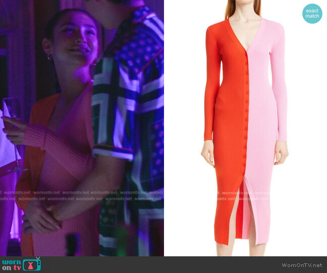 Staud Shoko Dress in Poppy Rosebud