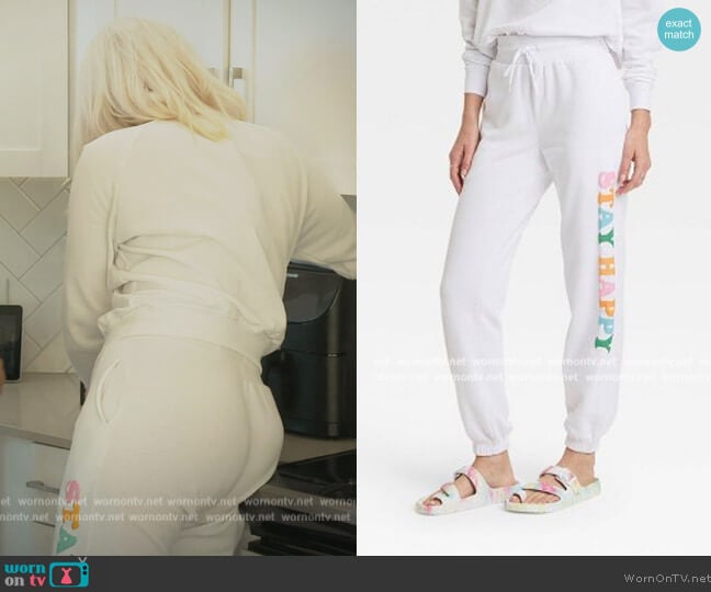 Target Stay Happy Graphic Jogger Pants worn by Kathryn Dennis on Southern Charm