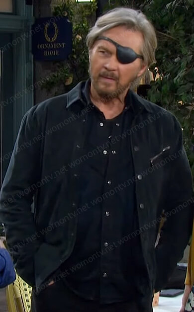 Steve’s black suede button jacket on Days of our Lives