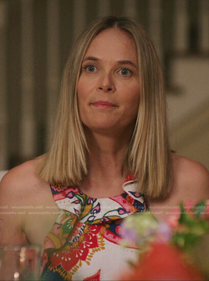 Sudannah’s printed ruffle halter dress on The Summer I Turned Pretty
