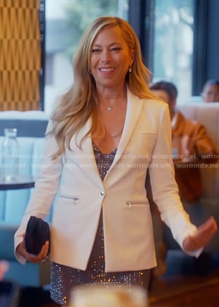 Sutton’s white blazer on The Real Housewives of Beverly Hills