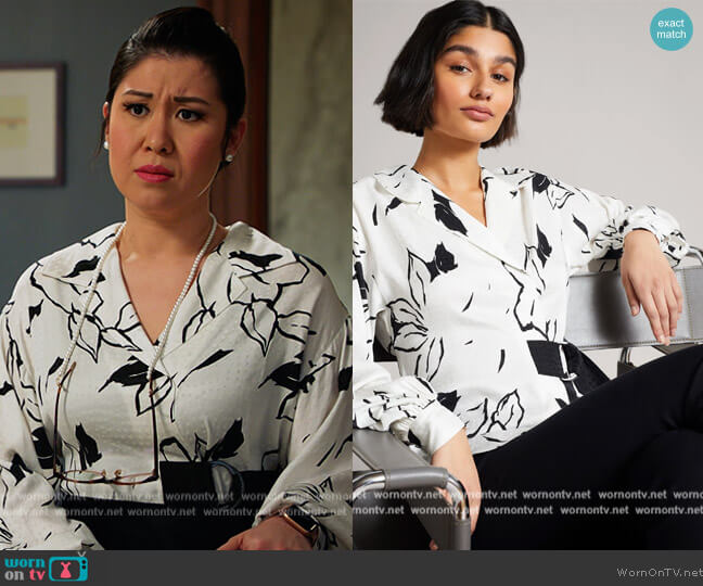 Ted Baker Eddith Blouse worn by Sherri Kansky (Ruthie Ann Miles) on All Rise