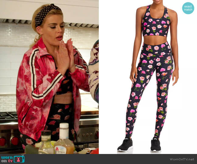 Terez Duoknit Sports Bra in Pink Flora worn by Summer Dutkowsky (Busy Philipps) on Girls5eva