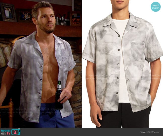 Theory Noll Shirt worn by Liam Spencer (Scott Clifton) on The Bold and the Beautiful