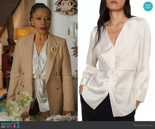 Theory Twist Front Blouse worn by Patricia (Jenifer Lewis) on I Love That For You