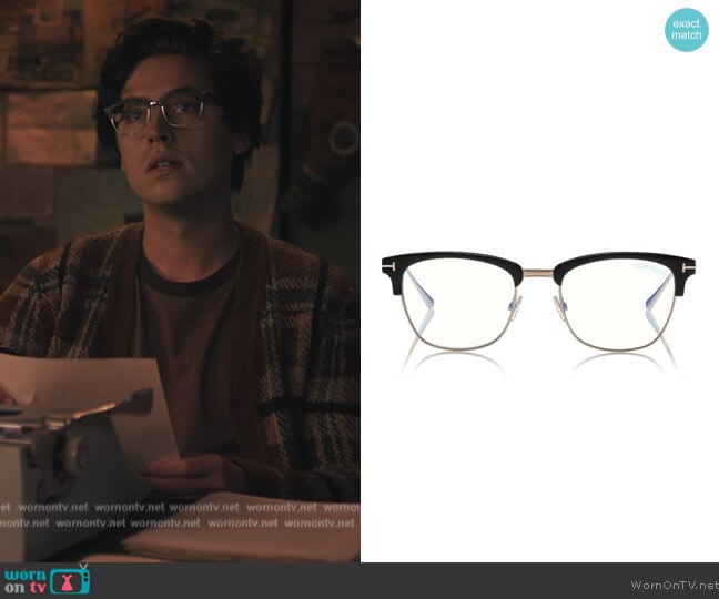 Tom Ford Blue Block Browline Opticals worn by Jughead Jones (Cole Sprouse) on Riverdale