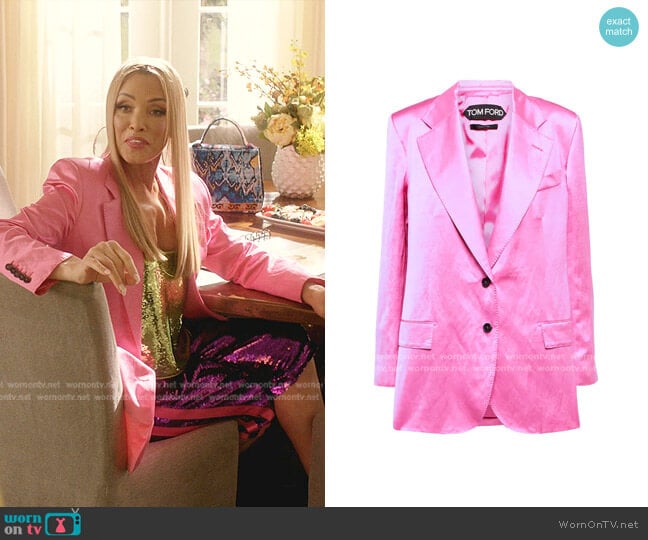 Tom Ford Satin Blazer worn by Dominique Deveraux (Michael Michele) on Dynasty