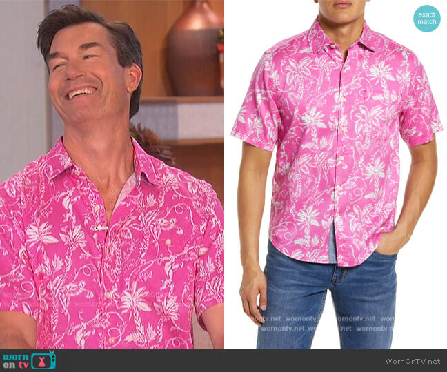 Tommy Bahama Tortola Monkey Sea Monkey Dew Short Sleeve Button-Up Shirt worn by Jerry O'Connell on The Talk
