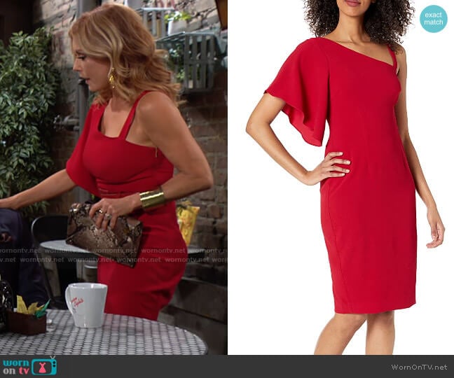 Trina Turk Upbeat One Shoulder Dress worn by Lauren Fenmore (Tracey Bregman) on The Young and the Restless