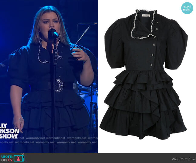 Ulla Johnson Linnea tiered dress worn by Kelly Clarkson on The Kelly Clarkson Show