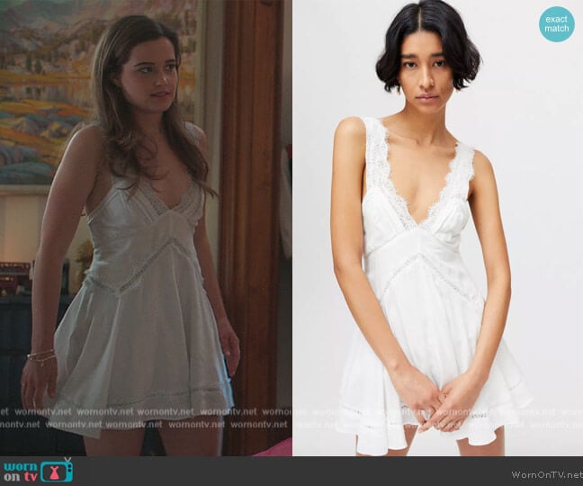 Urban Outfitters Tiffany Lace Trim Mini Dress worn by Juliette Fairmont (Sarah Catherine Hook) on First Kill