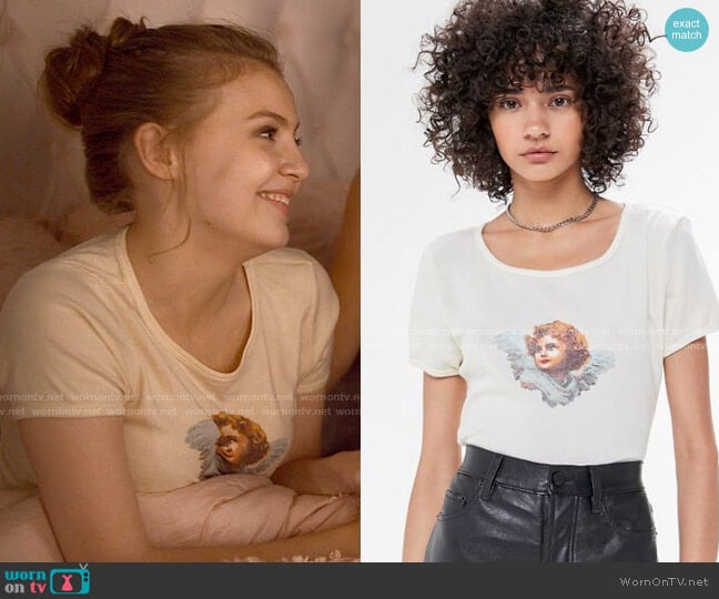 Truly Madly Deeply Cherub Baby Tee worn by Lake Meriwether (Bebe Wood) on Love Victor