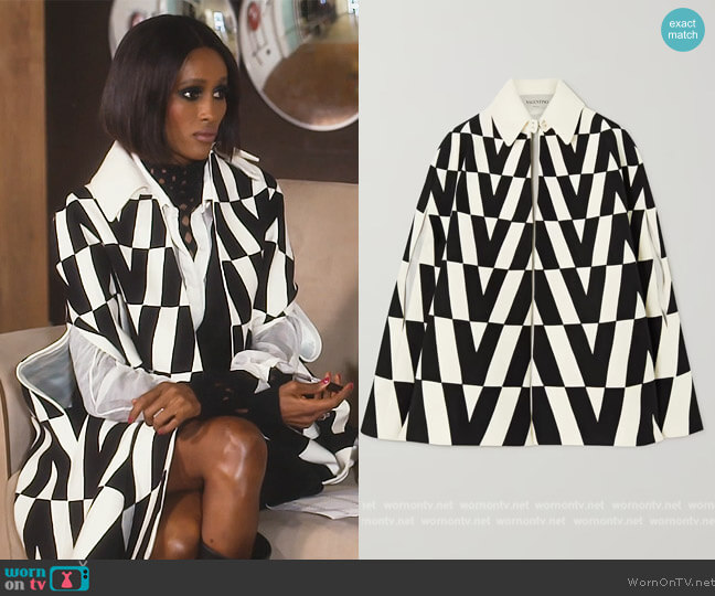 Valentino Patchwork wool-felt cape worn by Chanel Ayan (Chanel Ayan) on The Real Housewives of Dubai