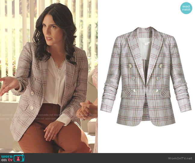 Veronica Beard Beacon Linen Plaid Jacket