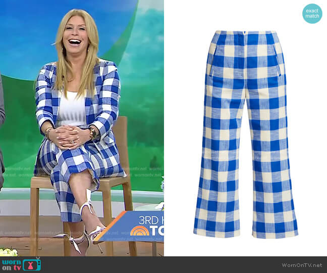 Veronica Beard Dova Checked Cropped Pants worn by Jill Martin on Today
