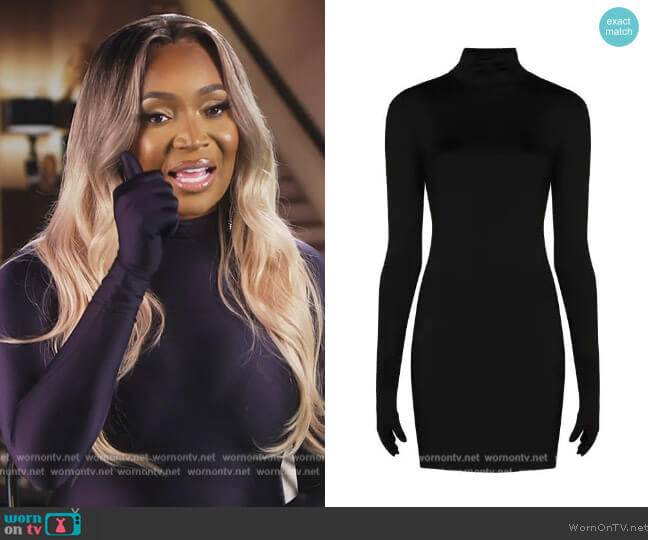 Vetements Gloved fitted mini dress worn by Marlo Hampton on The Real Housewives of Atlanta