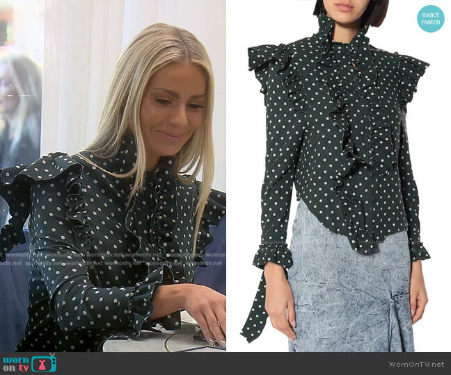Vetements Polka Dot Crepe Shirt worn by Dorit Kemsley on The Real Housewives of Beverly Hills