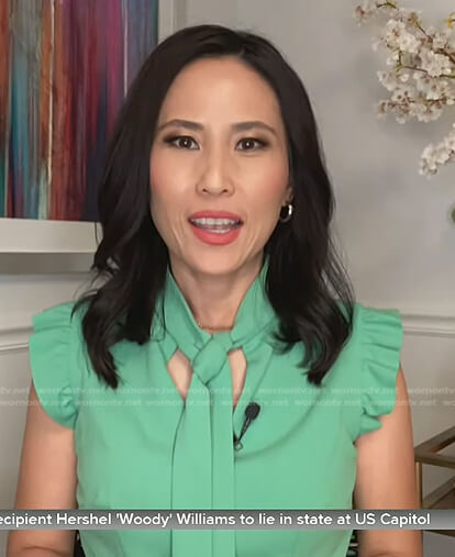Vicky’s green tie neck dress on Today