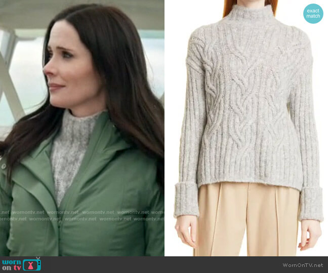 Vince Mirrored Cable Turtleneck Sweater worn by Lois Lane (Elizabeth Tulloch) on Superman and Lois