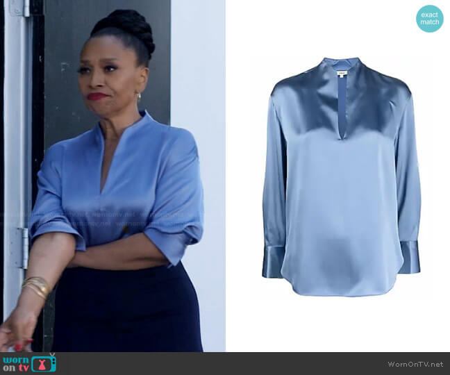 Vince Silk V-neck Blouse worn by Patricia (Jenifer Lewis) on I Love That For You