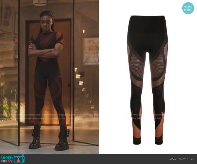 Wolford x Adidas Motion Panelled Leggings worn by Calliope Burns (Imani Lewis) on First Kill