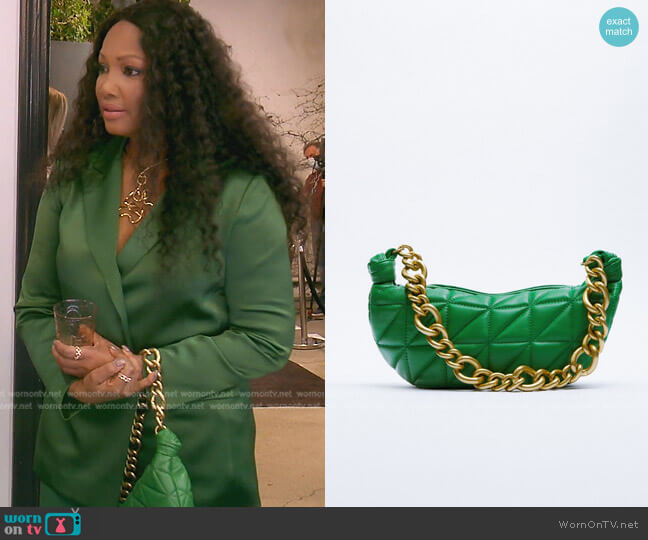 Zara Chain Handles Quilted Bag worn by Garcelle Beauvais on The Real Housewives of Beverly Hills