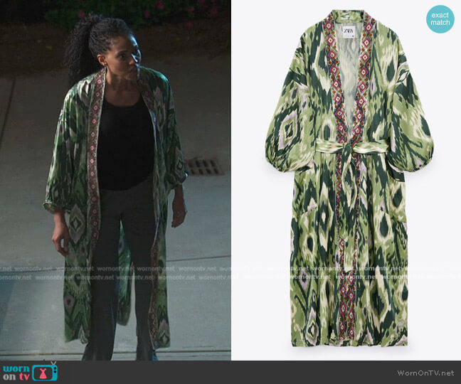 Zara Embroidered Printed Kimono worn by Talia (Aubin Wise) on First Kill
