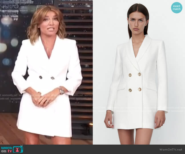 Zara Long Double Breasted Blazer worn by Kit Hoover on Access Hollywood
