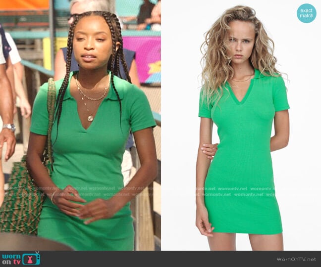 Zara Ribbed Polo Dress worn by Nicole (Summer Madison) on The Summer I Turned Pretty