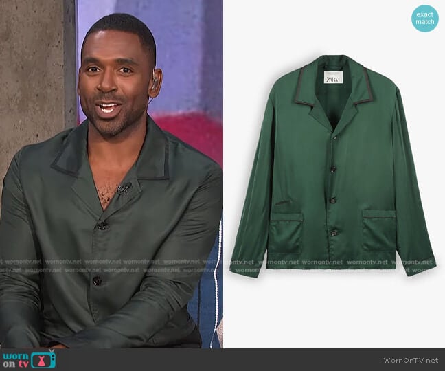 Zara Set Shirt worn by Justin Sylvester on E! News