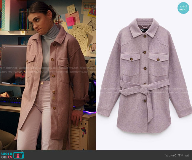 Zara Belted Overshirt worn by Nakia (Yasmeen Fletcher) on Ms. Marvel