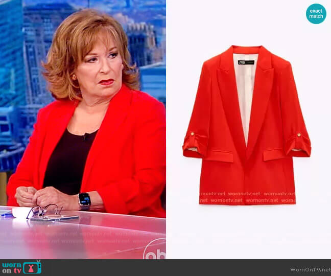 Zara Blazer with Rolled up Sleeves worn by Joy Behar on The View